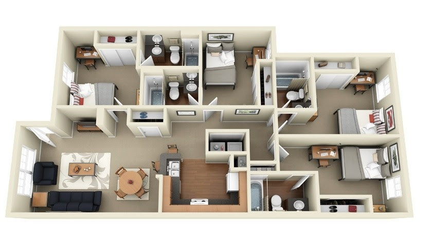 4 Bedroom Apartment House Plans 4 Bedroom Apartment House Plans