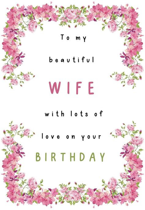  birthday cards for a wife printbirthdaycards