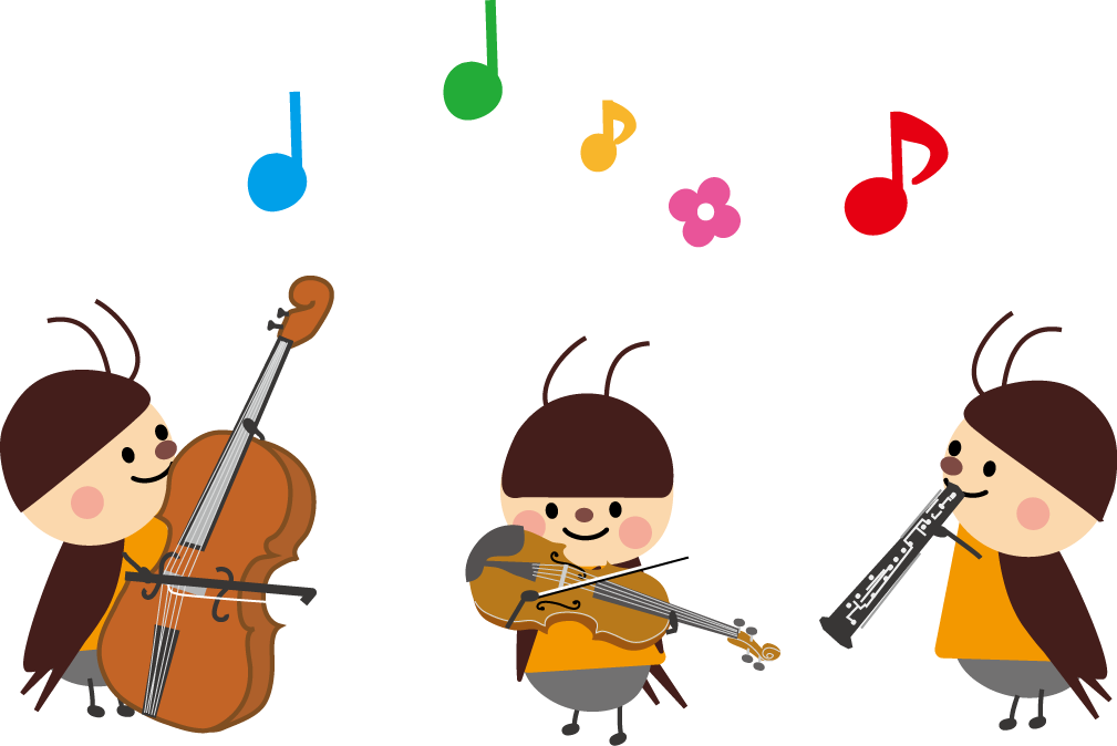 虫の音楽会のイラスト 無料イラスト素材