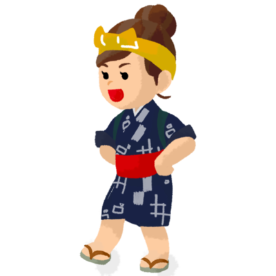 エイサー手踊り 紺 の無料素材 イラスト沖縄 おきなわ
