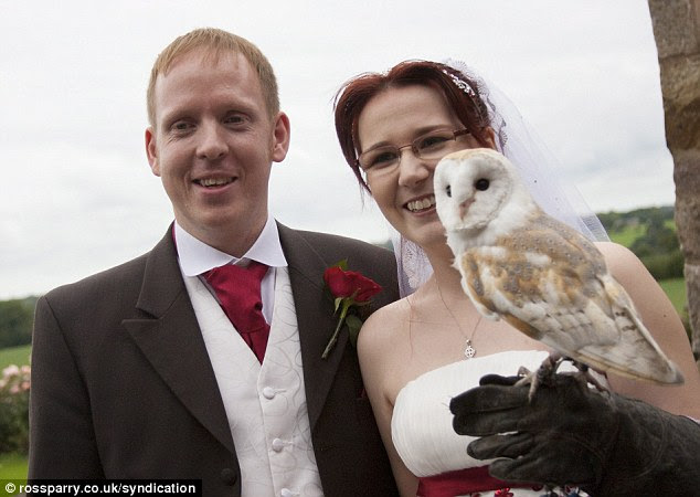 Owl flies off with wedding rings