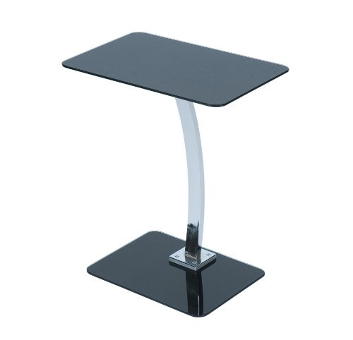 Levv Square Glass Laptop Table - Black
