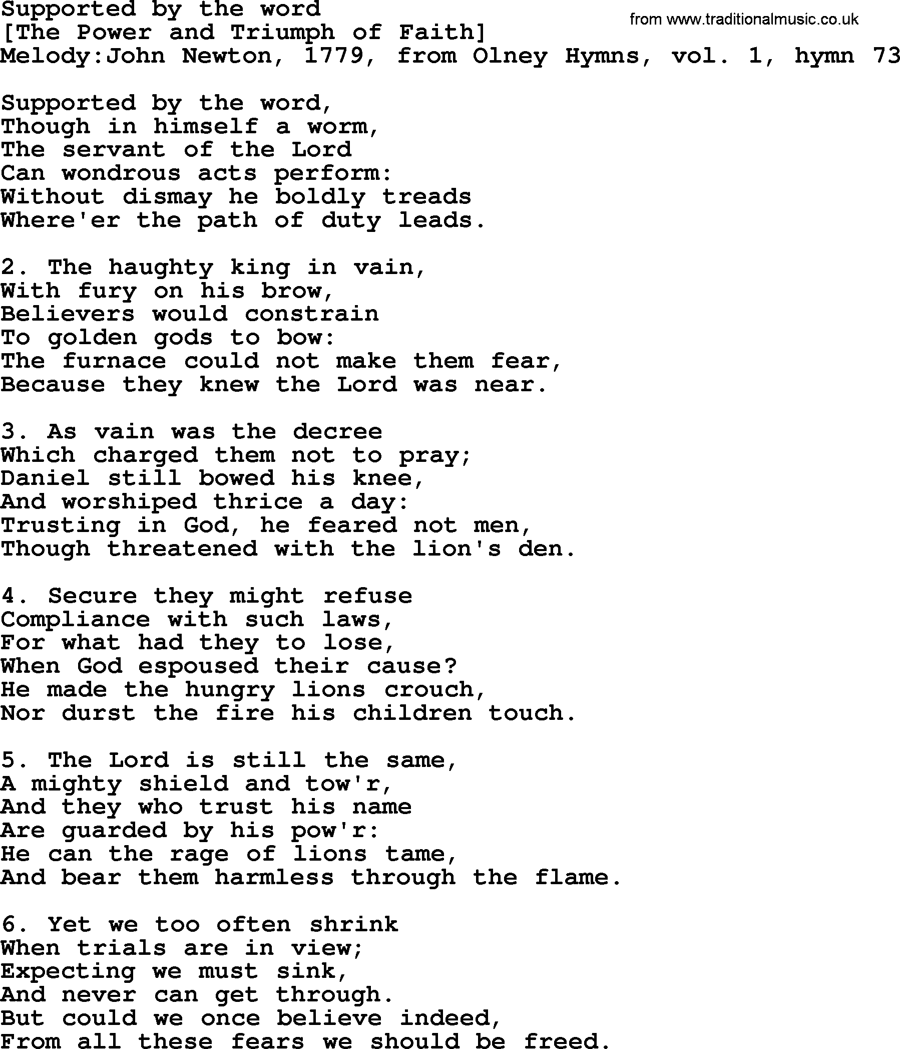 Old English Song Lyrics For Supported By The Word With Pdf
