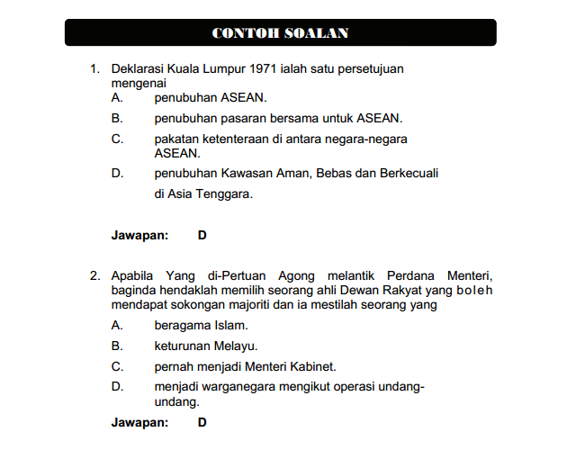 Contoh Soalan Pengetahuan AM PTD M41  Pegawai Tadbir 