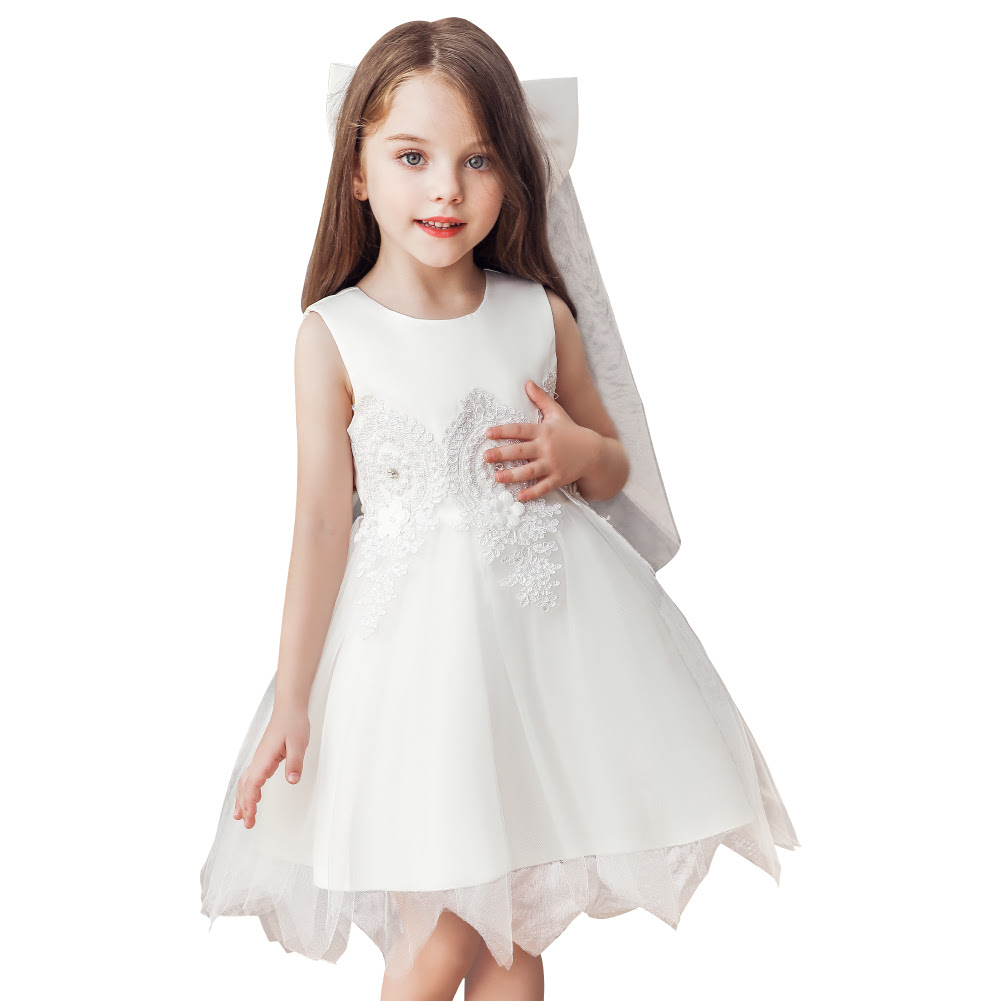 Summer Baby Girls Dress Designs For Party White Princess Girl Wedding Dress For 2 Yrs Lovely Girls Birthday Dresses With Bow Buy Baby Girls Dress Designs Girl Wedding Dress Girls Birthday Dresses Product