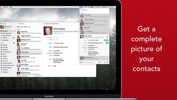 تطبيق FullContact لإدارة جهات الاتصال على حواسب ماك