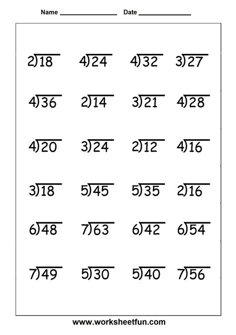  division worksheet for grade 4