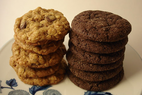Chocolate Oatmeal Peanut Butter & Ginger Chocolate Cookies