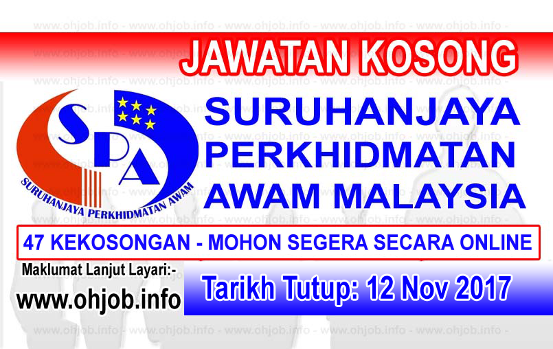 Jawatan Kerja Kosong SPA - Suruhanjaya Perkhidmatan Awam Malaysia logo www.ohjob.info november 2017