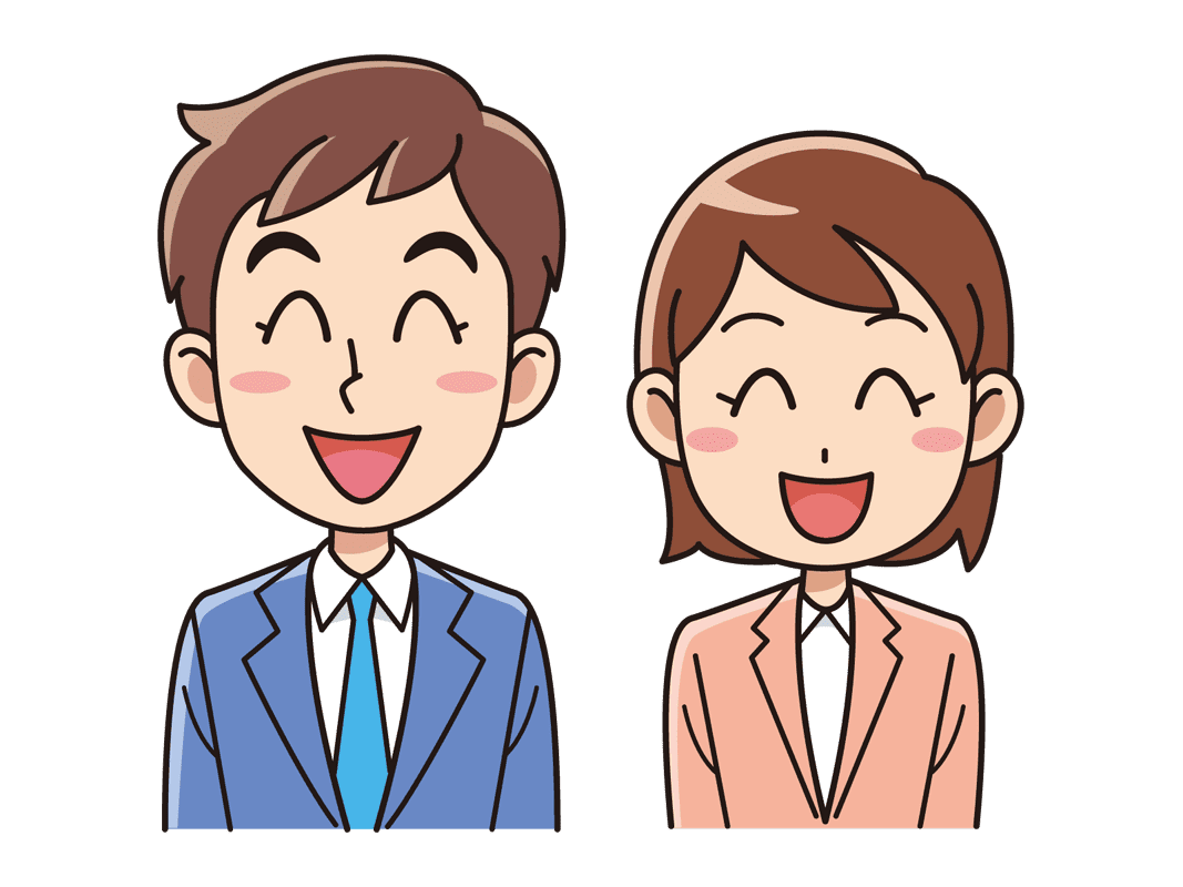 スーツを着た笑顔の男女 無料イラスト素材 イラスト素材図鑑