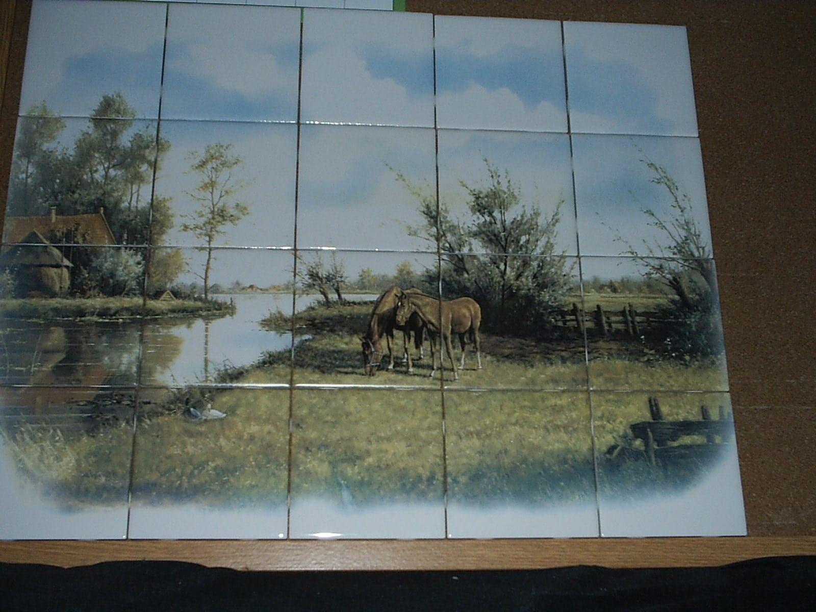 Country Horses Ceramic tile mural horse farm mosaic tiles