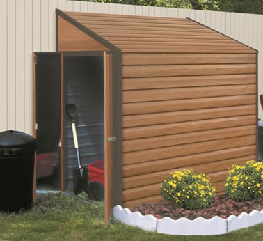 Yardsaver 4'x7' Woodgrain Arrow Small Outdoor Metal 