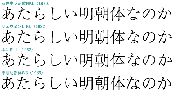 亮月製作所 書体のはなし 平成明朝体