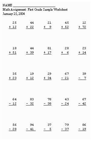 First Grade Math Worksheets for 1st Grade Teachers