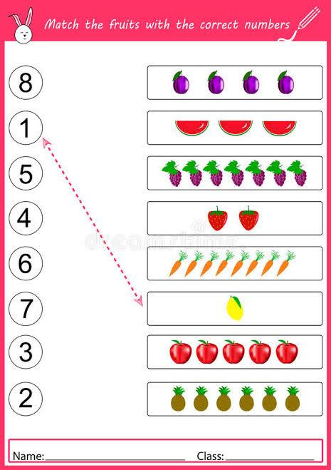 Worksheet-7 (Red Colour) , Worksheet-8 (Number Concept)