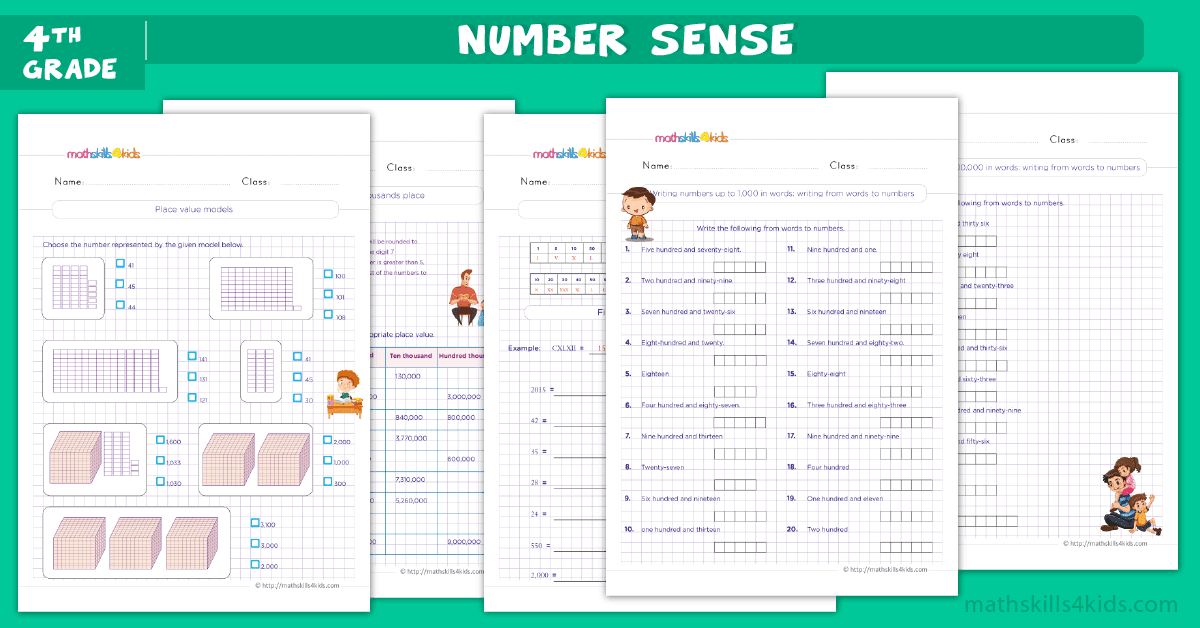4th Grade Number Sense Worksheets - Mental Math Worksheets ...