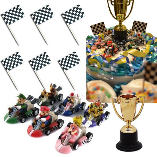 Mario Racing Party Cake Decorating Kit 6 Mario Karts 1