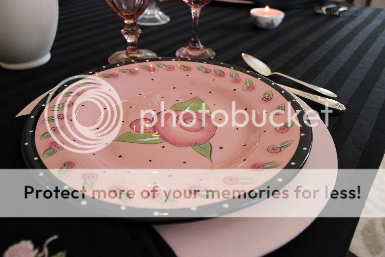 Kathe With An E - Black & Pink Rose Tablescape