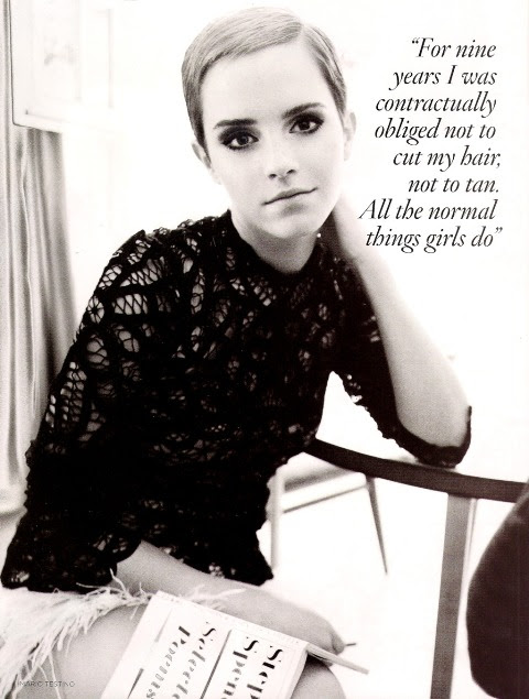 Emma watson's new boyish haircut. The British actress, Emma Watson, 