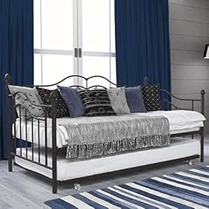 Amazon.com - Black Metal Daybed * Twin Sized Bedroom ...
