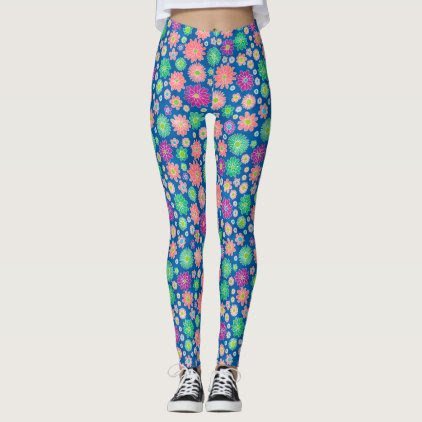 Colorful Daisy Flowers Leggings