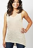 Free People High/Low Glittery Gold Racerback Tank, Small