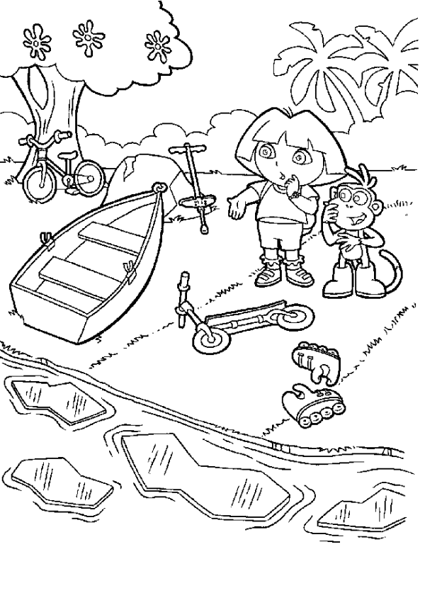 Dora The Explorer Map Coloring Pages Coloring Home