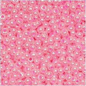 Czech Rocaille Seed Beads 11/0 Pastel Pearl Pink (45 Grams)