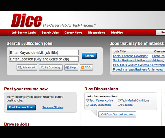 Geared towards tech job seekers, Dice has been in the job finding biz ...