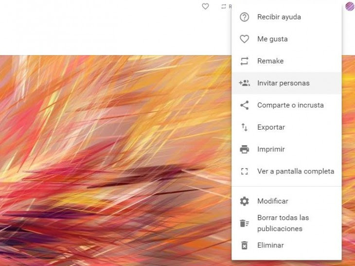 menú de padlet