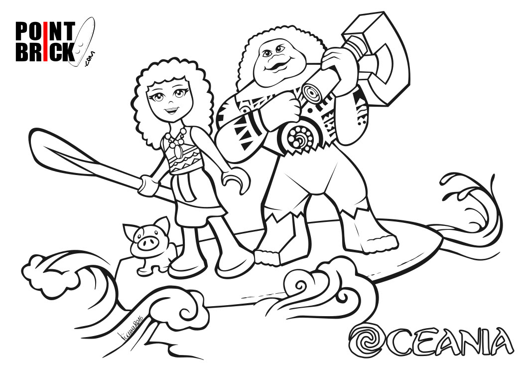 Point Brick Blog Disegni Da Colorare Lego Disney Oceania E Frozen