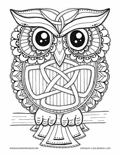 Owl Coloring Pages For Adults