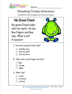 Reading for Kindergarten - My Green Friend | A Wellspring