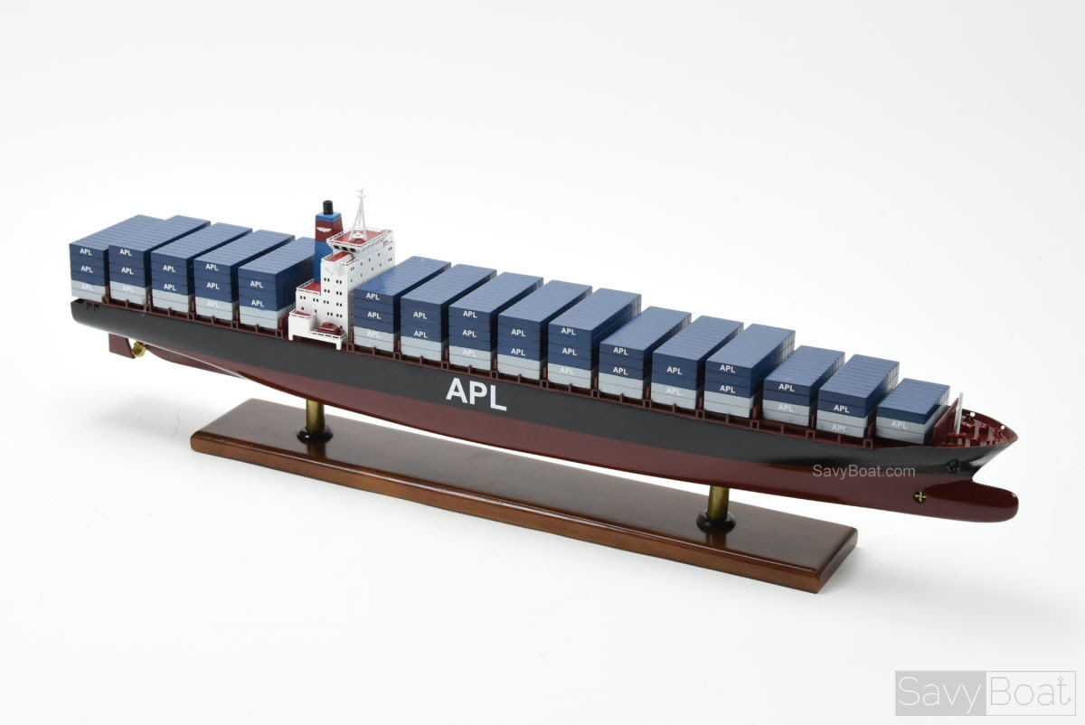 APL Container Ship Container - handcrafted Wooden Ship Model