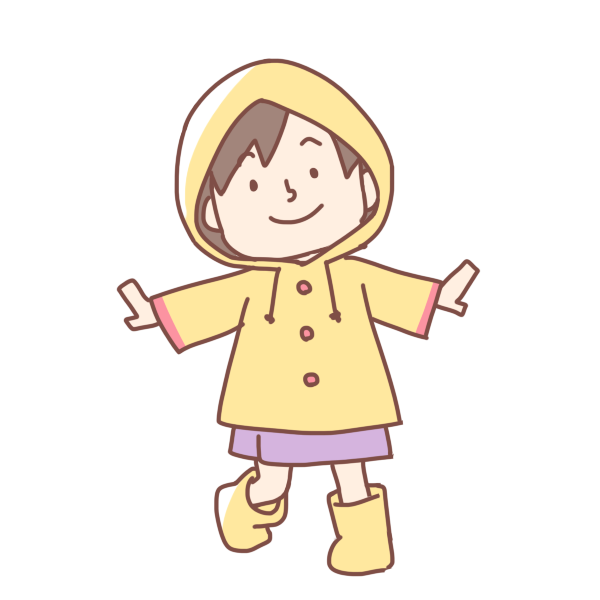 レインコートを着た女の子のイラスト かわいいフリー素材が無料のイラストレイン