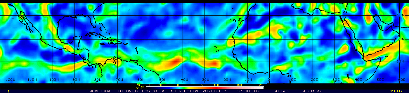 GLOBAL North Atlantic 850mb Vorticity