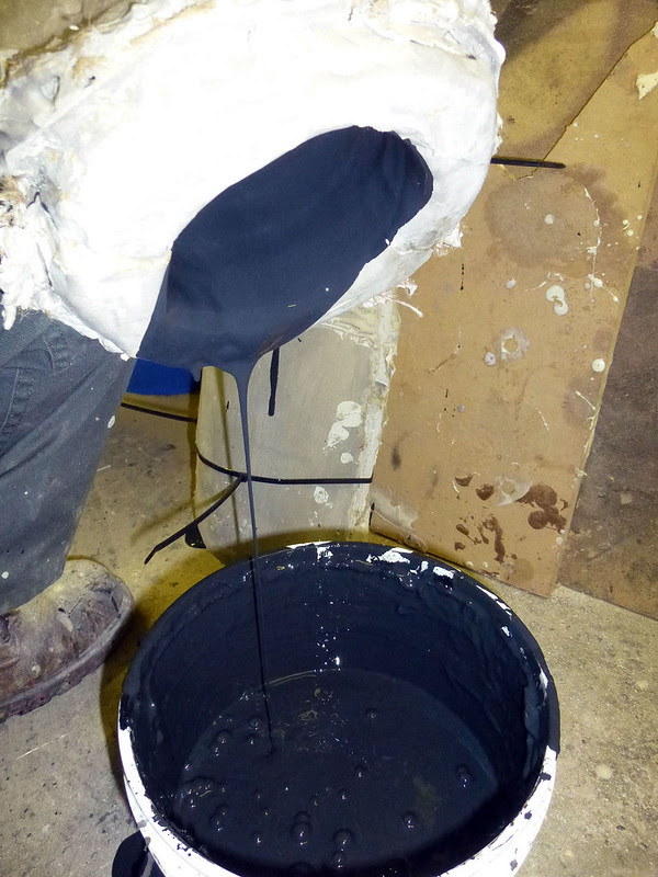 Pouring Out Excess Latex