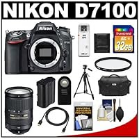 Nikon D7100 Digital SLR Camera Body with 18-300mm VR Lens + 32GB Card + Case + Battery + Filter + Tripod + Accessory Kit