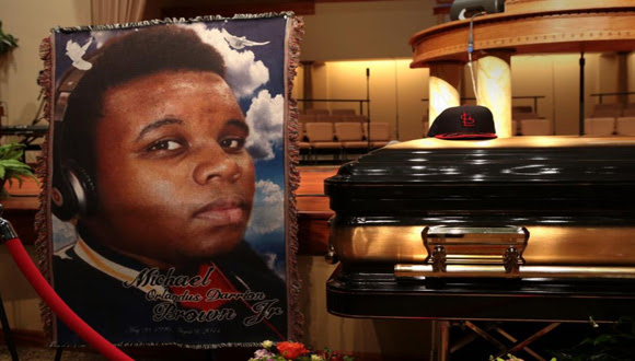 Imagen tomada en el funeral de Michael Brown. Foto: AP (Archivo).