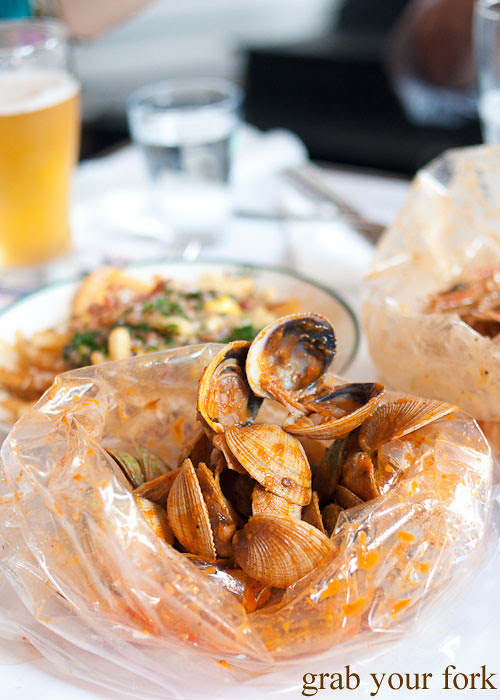 Little neck clams at House of Crabs, Norfolk Hotel, Redfern
