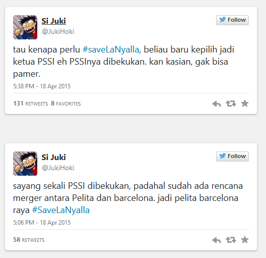 Netizen Berguyon, #SaveLaNyalla Trending Topic