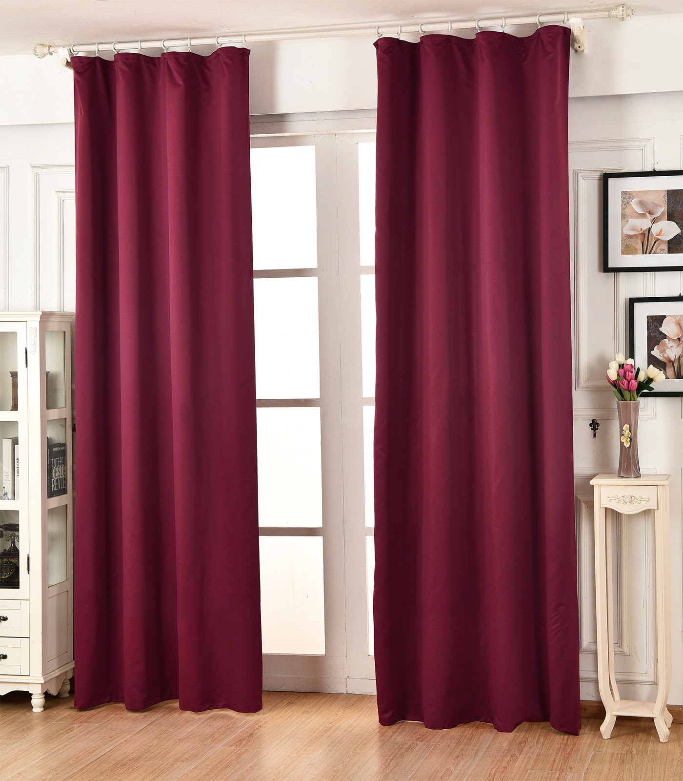 Gardine 2er Thermovorhang Blickdicht Kräuselband 135x225cm