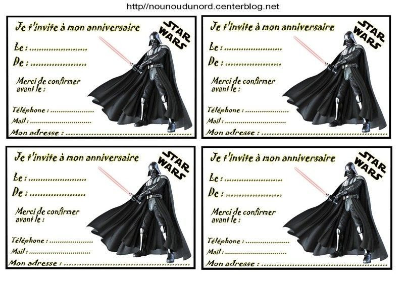 Etiquettes Invitations Star Wars Pour Anniversaire
