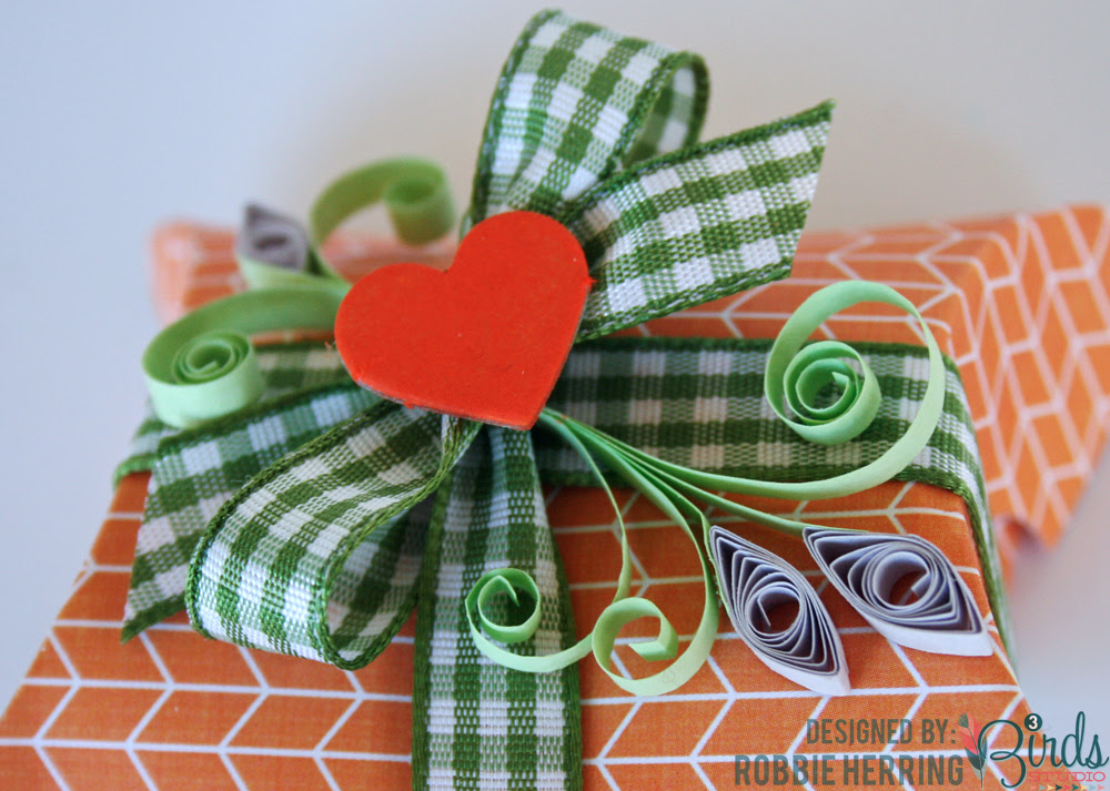 Robbie Herring Just Because Pillow Box detail 2 by Robbie Herring for 3 Birds Studio using Graceful Season