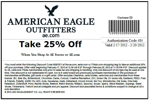 American Eagle Outfitters Printable Coupon
