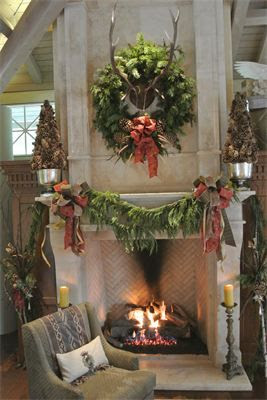 Aspen inspired Christmas mantel