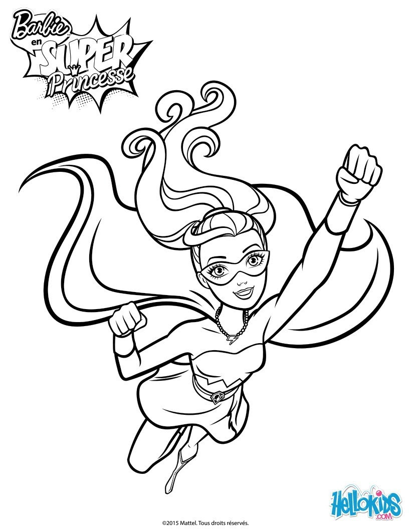 Coloriage Barbie Super Paillette en plein vol