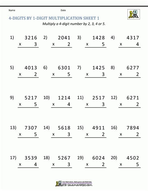  challenging multiplication worksheets free printable