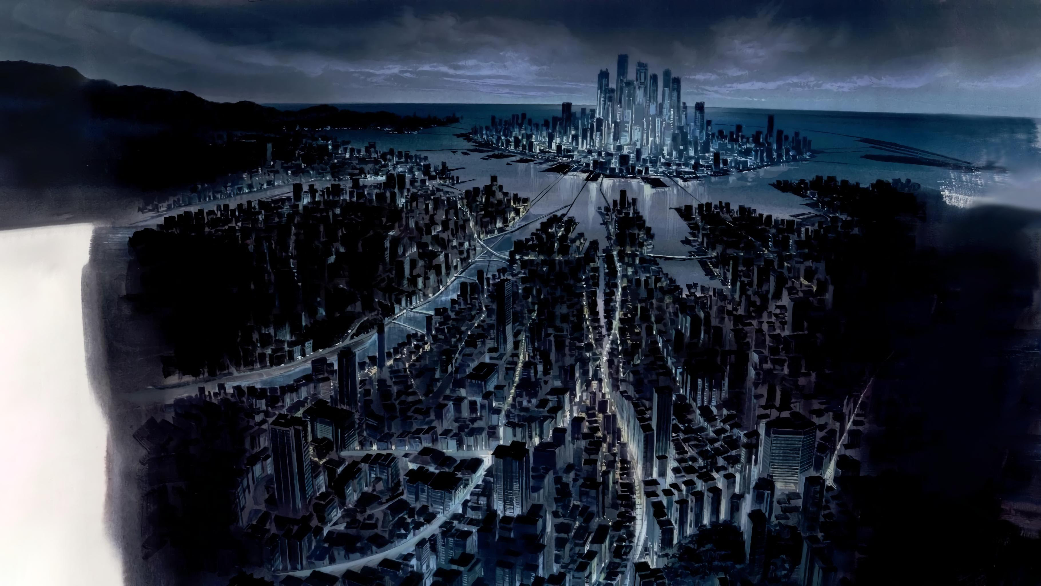 Ghost In The Shell Night Skyline Wallpaper Version Cyberpunk