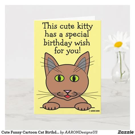 But i wanted to wish you a purrfect birthday! humorous birthday card cute kitty cat zazzlecom cat birthday card